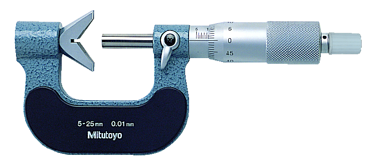 Mitutoyo Mechanical V-Anvil 5-Flute Micrometer, 25-45mm - 114-122