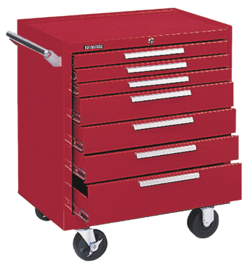 TSR Rouge 13867 ♯6-7 Kennedy Red 7 Drawer Roller Cabinet, 29