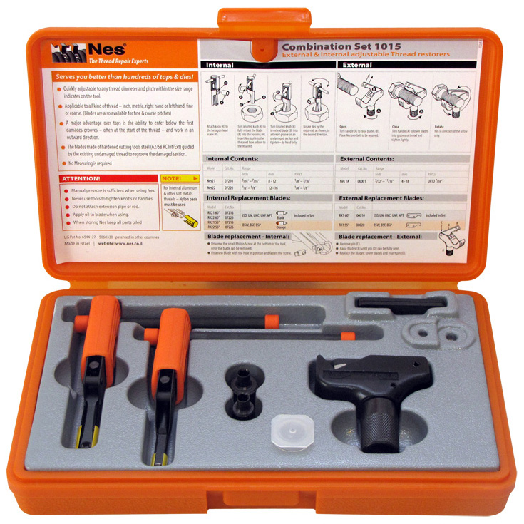 Nes External & Internal Combination Thread Repair Set, 3 Pieces