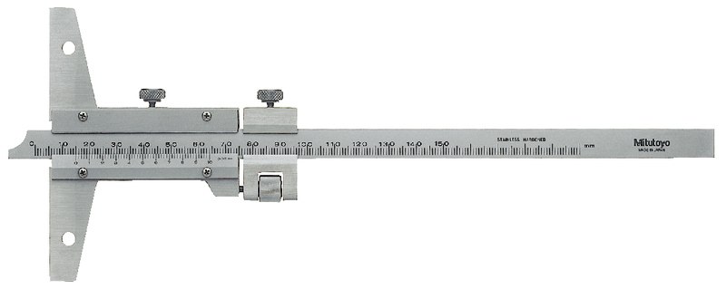 thumbnail image 2 of General Tools Vernier Depth Gauge Caliper - 0-150mm Range, 0.02mm Accuracy, Chrome Plated, With Locking Screw 2 of 9
