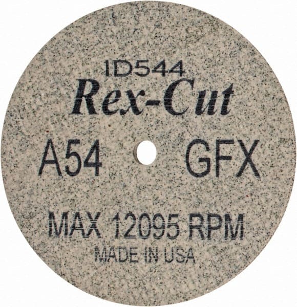 Rex-Cut Abrasives 3 Diam x 1/4 Hole x 1/8 Thick, 54 Grit
