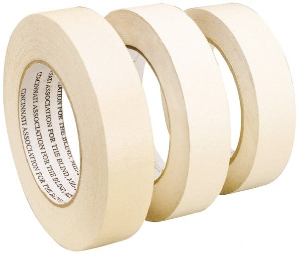 Ability One 2 Wide x 180 ft. Long x 5.4 mil White Paper Masking Tape 5.4  mil 7510006802395 - 02705465 - Penn Tool Co., Inc