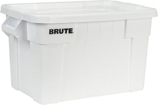 Rubbermaid 20 Gal, 400 Lb Load Capacity White Polyethylene Tote Container Nesting, Long x Wide x High, Lid Included FG9S3100WHT