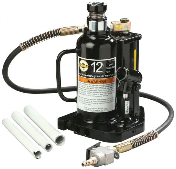 Omega Lift 12 Ton Capacity Air-Actuated Bottle Jack 9-1/2