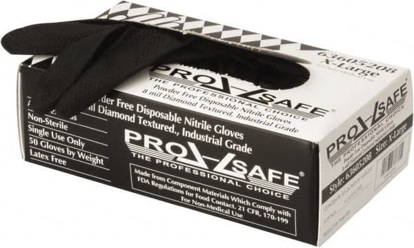 PRO-SAFE Size XL, 8 mil, Industrial Grade, Powder Free Nitrile Disposable  Gloves 9-1/2