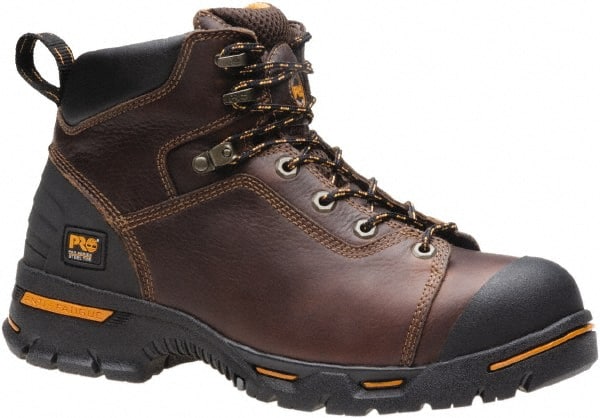 Timberland PRO Mens Size 15 Wide Width Steel Work Boot Brown, Leather, Rubber Upper, Rubber Outsole, 6" High, Safety Toe, Resistant TB05256221415W - 42460410 - Tool Co., Inc