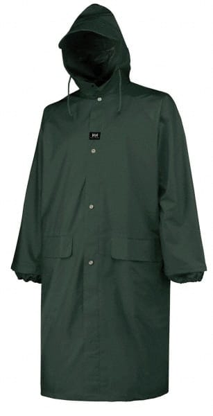 Helly Hansen Size M Army Green Rain Coat 2 Pockets, 38-40