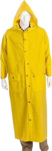 MCR Safety Size XL Yellow Rain Jacket 2 Pockets, PVC & Polyester