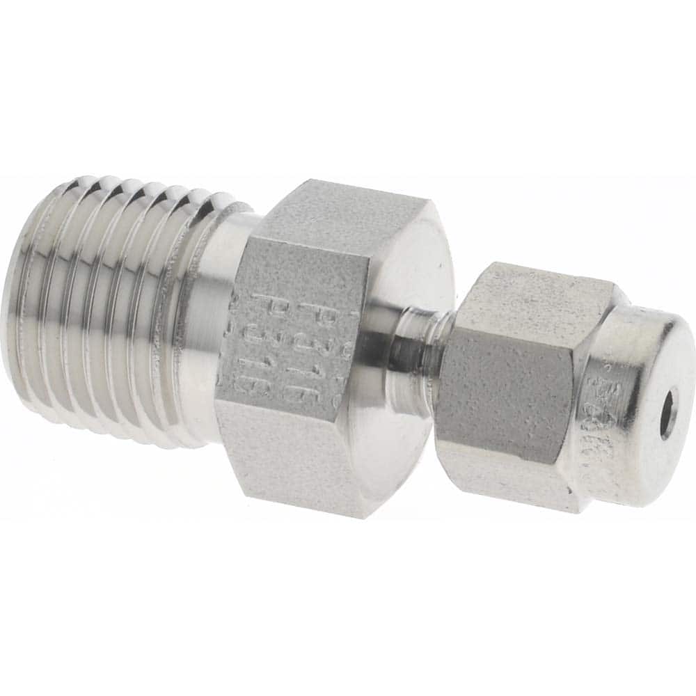 Compression Tube Fitting 1/2 Tube OD x 1/2 NPT Male Connector 316 St