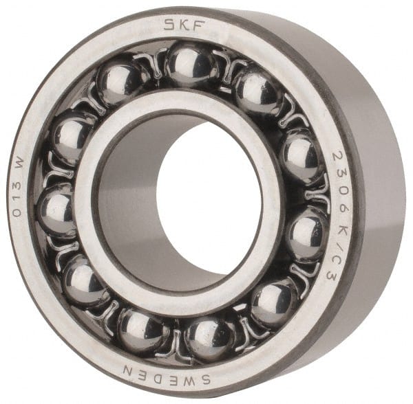 SKF 30mm Bore Diam, 72mm OD, Open Self Aligning Radial Ball Bearing 27mm  Wide, 2 Rows, Round Bore, 1,980 Lb Static Capacity, 7,010 Lb Dynamic  Capacity