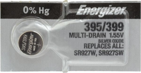 Energizer Size 395/399, Silver Oxide, Button & Coin Cell Battery 1.55  Volts, Button Tab Terminal, SR57, SR926SW, IEC Regulated 395-399TZ -  76581115 - Penn Tool Co., Inc