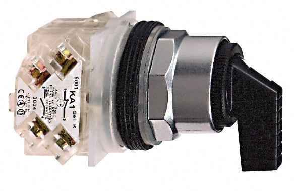 Schneider Electric 30mm Mount Hole, 3 Position, Handle Operated, Selector  Switch Only Momentary (MO), without Contact Blocks, Shock and Vibration 