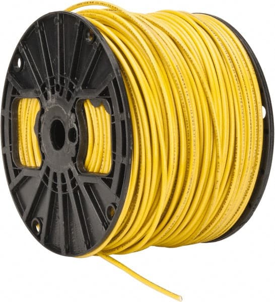 2 AWG THHN Building Wire - 20ft Yellow Copper 19-Strand Electrical Wire