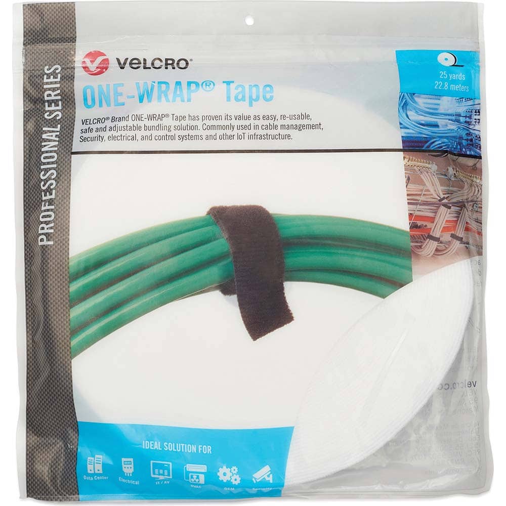 Velcro Cable Ties, Cable Tie Type: Reusable Cable Tie, Material: Hook and  Loop, Color: White, Overall Length (Feet): 75, Overall Length (Decimal  Inch): 300.00000, Maximum Bundle Diameter (Inch): 1 31088 - 16427387 - Penn  Tool Co., Inc