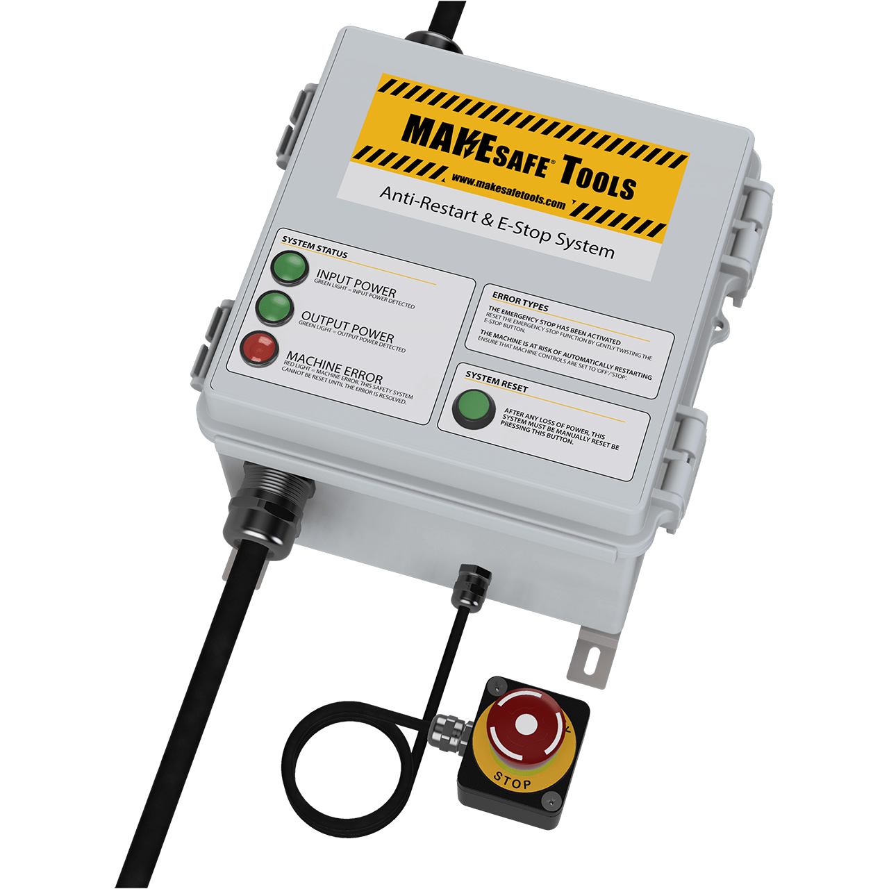 MAKESafe Industrial & E-Stop System, UL Listed, 600V, 3-Phase, 10 HP IRE-V600-P3-HP10 Penn Tool Inc