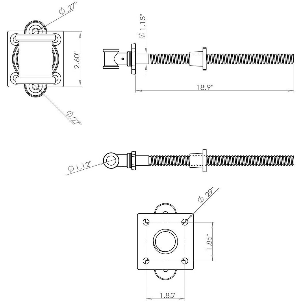 Yost Model Y18SS 18 Inch Vise Screw - 56528| Penn Tool Co., Inc