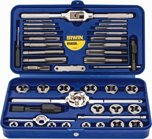 IRWIN HANSON Tap & Die Set: #4-40 to 1/2-20 Taps, #4-40 to 1/2-20
