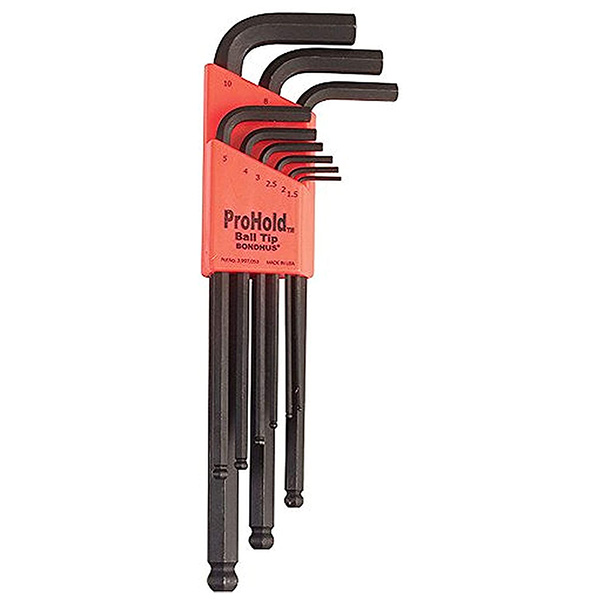 Bondhus ProHold® Tip Ball End L-Wrenches PBLX9M, 9pc Set, 1.5