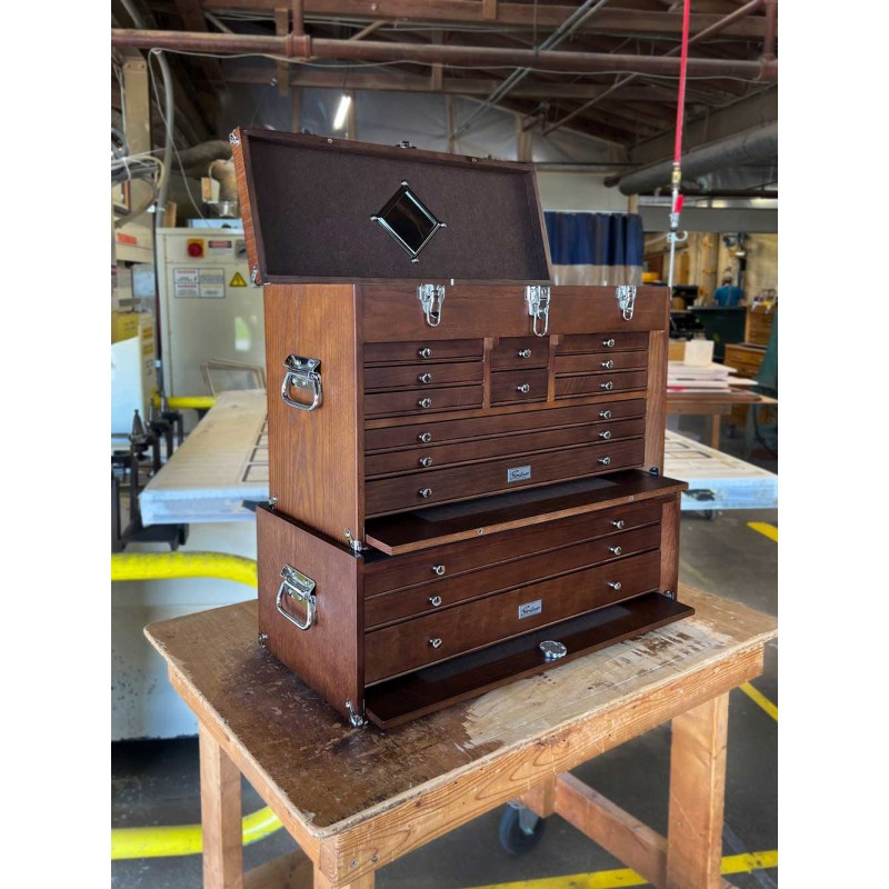 Gerstner International Dark Oak 2-Piece Vertical Tool Chest Set