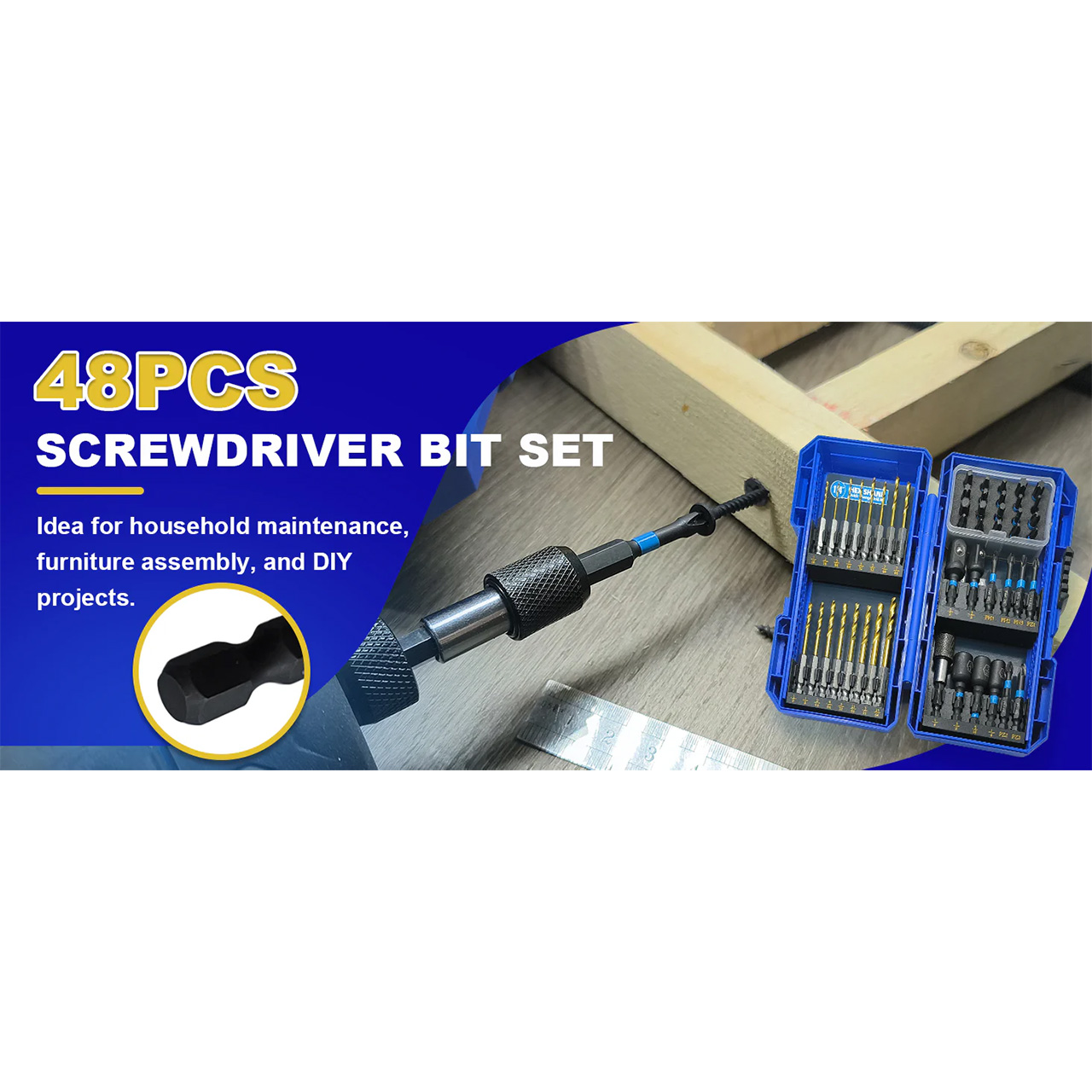 JEFE HEX Handree 48-piece Hex Shank Impact Drill and Screwdriver