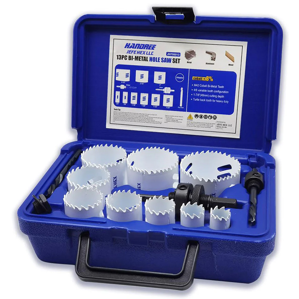 JEFE HEX Handree 13 Pcs Bi-Metal Hole Saw Set - JH705013 | Penn