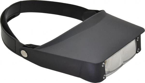 Headband Magnifier, White Visor Style, Center Mounted 5 LED Illumination,  5x Swivel Eye Loupe