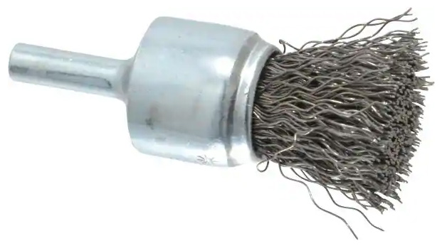 thumbnail image 2 of 5 Pack Crimped Wire End Brush – Carbon Steel, 1 Inch, 20,000 RPM Max, Benchmark Abrasives 2 of 4
