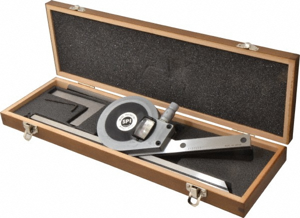 SPI Universal Bevel Protractor with Dial & Micrometer Readings