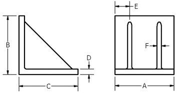 suburban plain webbed angle plates dimensional drawing