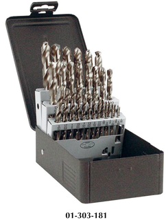 Cleveland 2075N Cobalt Steel Jobbers' Length Drill Bit, TiCN-Coated, Round Shank, 135 Degree Notch Point, Wire Size #40, (Pack Of 10