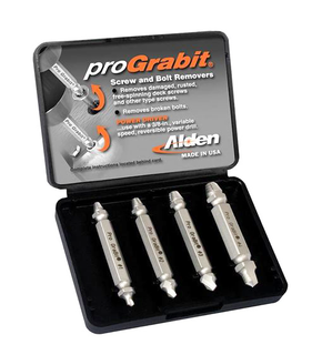 Alden 4507P Grabit Micro Broken Bolt Extractor 4-delige set - kleine bout- en schroevenverwijderaar - gemaakt in de VS