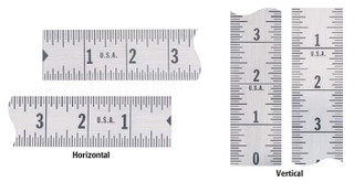 Mylar Adhesive Backed Rule, Vertical, Bottom to Top, 1/4 Grad., 36 ft.  Length, 3 Width, Yellow - 32-798-1 - Penn Tool Co., Inc