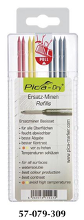 Pica DRY® Special Water Jet Resistant Refill Leads, Assorted Colors 4040/SB  - 57-079-311 - Penn Tool Co., Inc