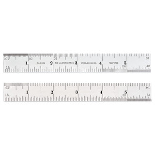 Starrett Color Metal Precision Ruler Starrett Steel Rule with Inch Graduations, 6