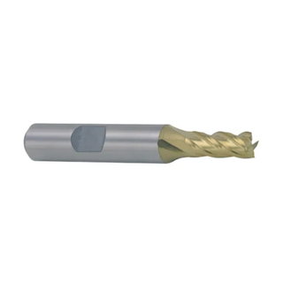 Weldon Tool M42 8% Cobalt TiN Coated 4 Flute Single End Mill, 1/8" Size