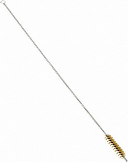 Schaefer Brush 3 Long x 1/4 Diam Stainless Steel Long Handle Wire Tube Brush - Single Spiral, 27 OAL, 0.005 Wire Diam, 0.13 Shank Diam 14442