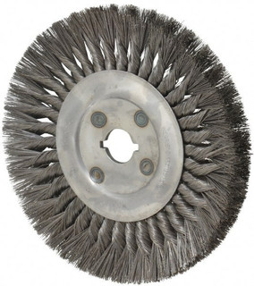 Osborn 10 OD, 1-1/4 Arbor Hole, Knotted Steel Wheel Brush 5/8 Face  Width, 2-1/4 Trim Length, 0.014 Filament Diam, 4,500 RPM 0002675100 -  06083075