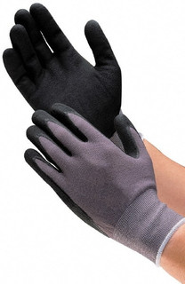 ATG Size XL (10) Nitrile Coated Nylon General Protection Work Gloves For  General Purpose, Palm & Fingers Coated, Knit Wrist Cuff, Full Fingered,  Gray/White, Paired 34-800/XL - 87310009 - Penn Tool Co., Inc