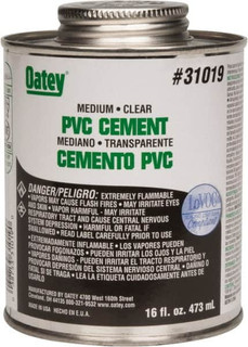 Oatey 16 oz Medium Bodied Cement Clear, Use with PVC up to 6