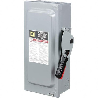 Square D 30 Amp, 600 VAC/VDC, 3 Pole Fused Safety Switch NEMA 1, 10 hp ...