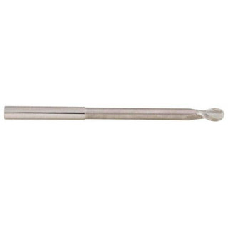 Accupro 2mm Diam, 2mm LOC, 2 Flute Solid Carbide Ball End Mill Uncoated ...