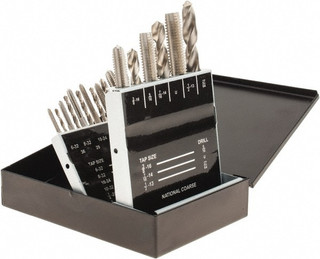 Value Collection Tap & Drill Set: #6-32 to 1/2-13 Taps, 5/16 to 27/64 ...