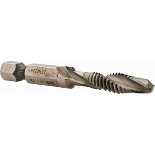 Greenlee Combination Drill Tap: 1/4-20, 2B, 2 Flutes, High Speed Steel ...