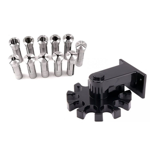 Precise 11 Piece R8 Collet Set, T-Slot Cleaner & Rotating Collet Holder ...