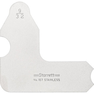 Starrett 9/32 Inch Radius Gage Satin Chrome Finish, Stainless Steel ...