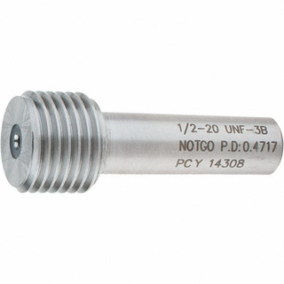 SPI Plug Thread Gage: 1/2-20 Thread, 3B Class, Single End, No Go Steel ...