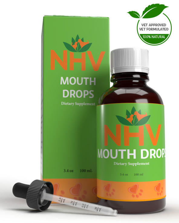 Natural Dog Bad Breath Support NHV Mouth Drops