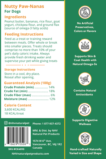 Nutty Paw-Nanas Peanut Butter Cookies for Dogs