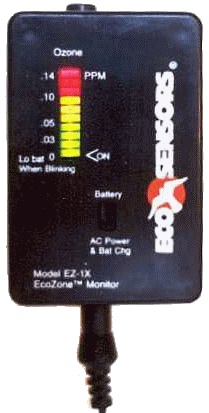 Eco Sensors EZ-1X Ozone Monitor, Portable Rechargeable Eco Sensors EZ-1X Ozone Monitor, Portable Rechargeable