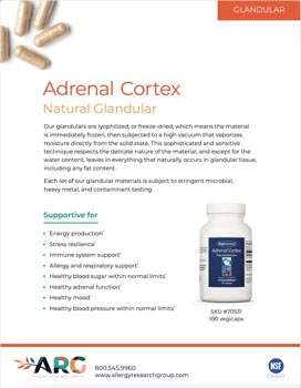Adrenal Cortex Natural Glandular Product Sheet